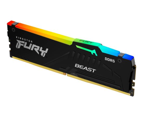 Kingston DDR5 - 16GB - 6000 - CL - 30, single (black, KF560C30BBEA-16, FURY Beast RGB, INTEL XMP, AMD EXPO)