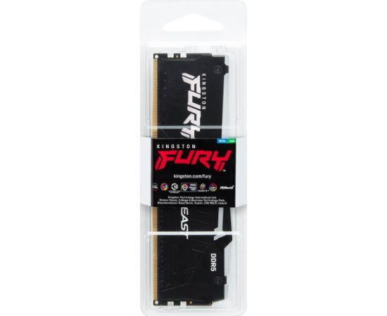 Kingston DDR5 - 16GB - 6000 - CL - 30, single (black, KF560C30BBEA-16, FURY Beast RGB, INTEL XMP, AMD EXPO)