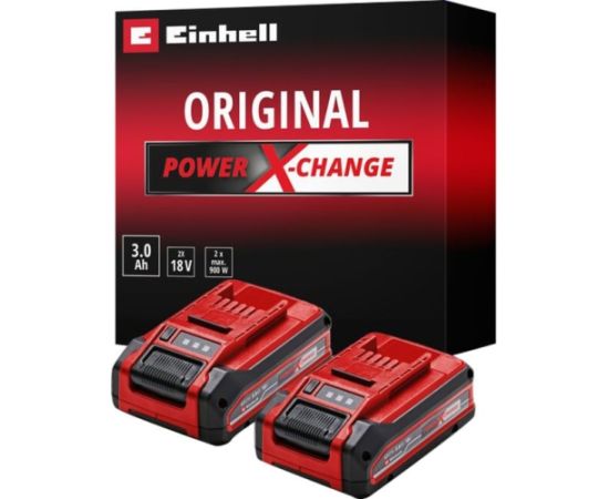 Einhell Power-X-Change Plus TWIN-PACK 18V 3.0Ah Battery (red/black, 2 pieces, without charger)