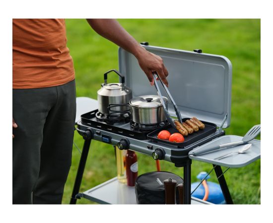 Campingaz Camping Kitchen 2 Multi Cook Plus (grey, 2 hobs 2x 1.8 kW + grill plate 0.9 kW, model 2025)