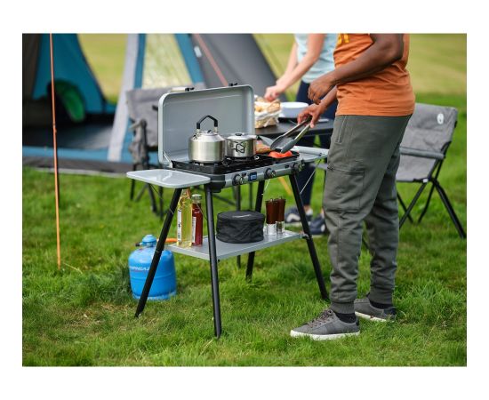 Campingaz Camping Kitchen 2 Multi Cook Plus (grey, 2 hobs 2x 1.8 kW + grill plate 0.9 kW, model 2025)