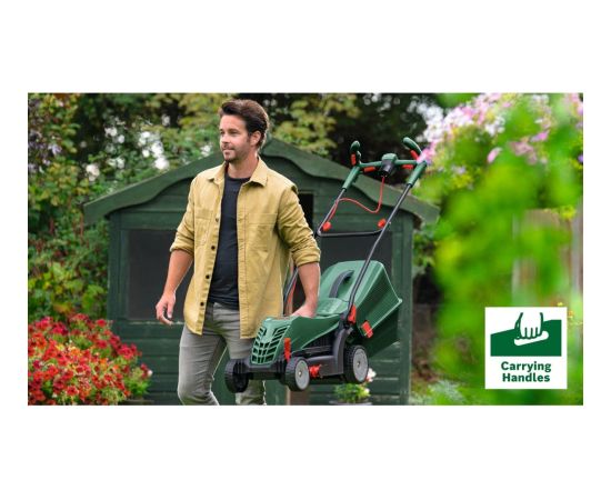 Bosch Powertools Electric Lawnmower UniversalRotak 37-550 (green, 1,400 watts, width 37 cm)