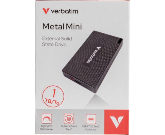Verbatim Metal Mini SSD 512 GB, External SSD (USB-C 3.2 Gen 2x2 (20 Gbit/s))