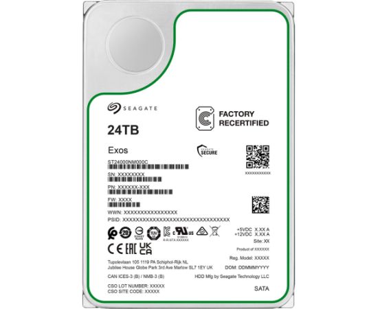 Seagate Exos 24 TB Refurbished, Hard Drive (SATA 6 Gb/s, 3.5")
