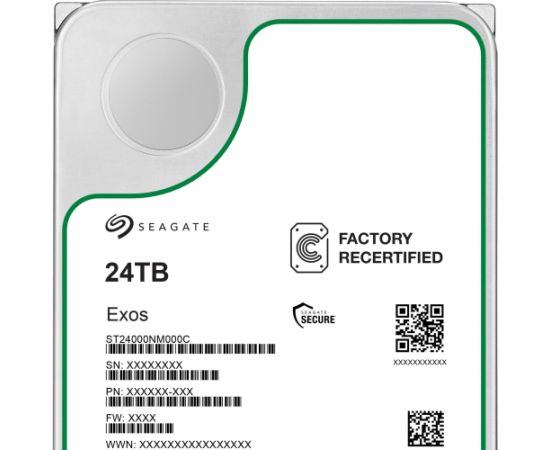 Seagate Exos 24 TB Refurbished, Hard Drive (SATA 6 Gb/s, 3.5")
