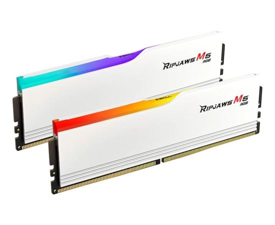 G.Skill DDR5 - 48GB - 6000 - CL - 30 (2x 24 GB) Dual Kit, memory (white, F5-6000J3036F24GX2-RM5RW, Ripjaws M5 RGB, INTEL XMP)