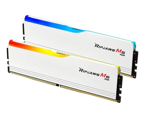 G.Skill DDR5 - 48GB - 6000 - CL - 30 (2x 24 GB) Dual Kit, memory (white, F5-6000J3036F24GX2-RM5RW, Ripjaws M5 RGB, INTEL XMP)