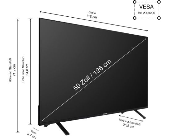 Telefunken QU50TO750S, QLED TV - 50 - black, UltraHD/4K, triple tuner, SmartTV, TiVo operating system