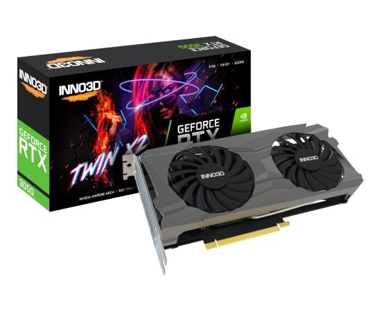 INNO3D GeForce RTX 3050 TWIN X2, graphics card (Lite Hash Rate, 1x DisplayPort, 1x HDMI 2.1)