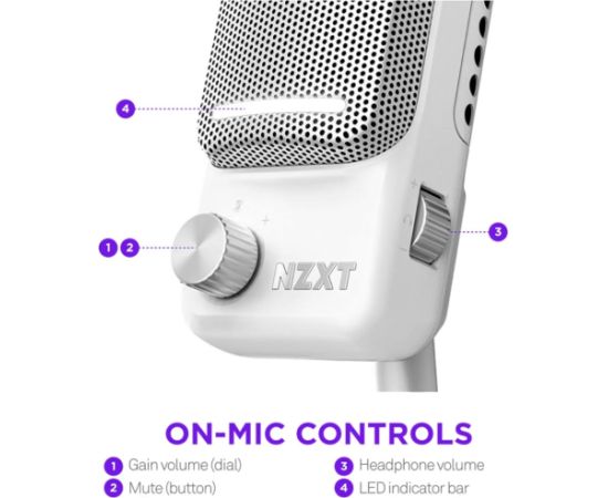 NZXT Capsule Elite, microphone (white)