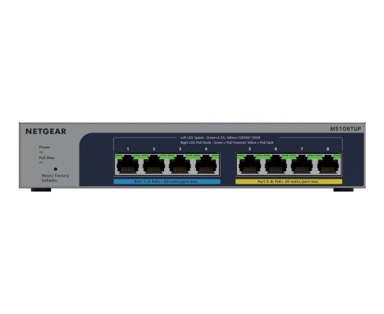 Netgear MS108TUP, Switch (grey, 230W PoE Budget)