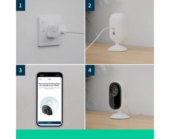 Arlo Essential 2K Indoor Camera, surveillance camera (white/black, set of 2, WLAN, 4 MP)
