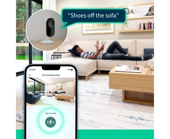 Arlo Essential 2K Indoor Camera, surveillance camera (white/black, set of 2, WLAN, 4 MP)