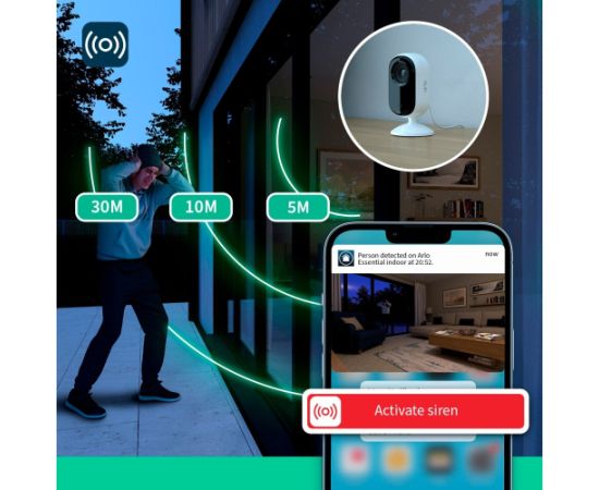 Arlo Essential 2K Indoor Camera, surveillance camera (white/black, set of 2, WLAN, 4 MP)