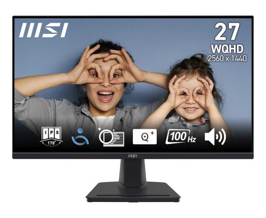 MSI PRO MP275QDE, LED monitor - 27 - black, WQHD, IPS, Adaptive-Sync, HDR, 100Hz panel