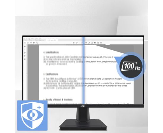 MSI PRO MP275QDE, LED monitor - 27 - black, WQHD, IPS, Adaptive-Sync, HDR, 100Hz panel
