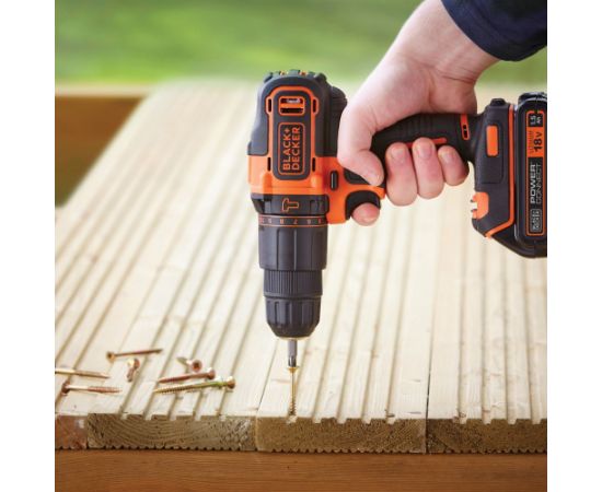 Black&decker BLACK+DECKER cordless impact drill BCKSB04, 18Volt (orange/black, 2x Li-ion battery 1.5Ah, storage box, 78-piece accessory set)