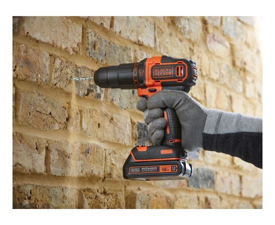 Black&decker BLACK+DECKER cordless impact drill BCKSB04, 18Volt (orange/black, 2x Li-ion battery 1.5Ah, storage box, 78-piece accessory set)