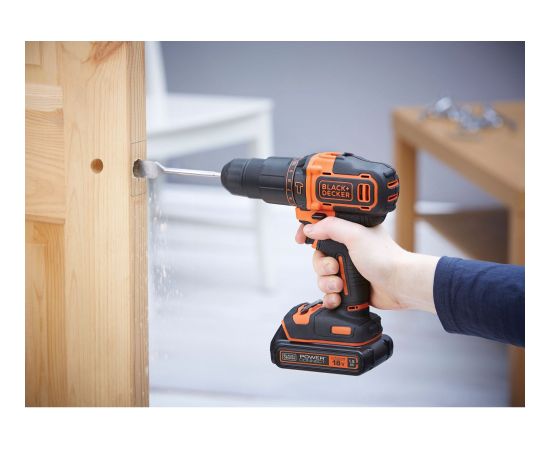 Black&decker BLACK+DECKER cordless impact drill BCKSB04, 18Volt (orange/black, 2x Li-ion battery 1.5Ah, storage box, 78-piece accessory set)