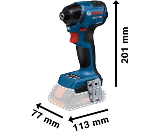 Bosch Powertools Cordless Impact Wrench GDR 18V-220 Professional solo, 18Volt (blue/black, without battery and charger, Bluetooth, in L-BOXX)