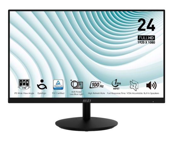 MSI PRO MP242ADE - 23.8 -  black, FullHD, IPS, 100Hz panel