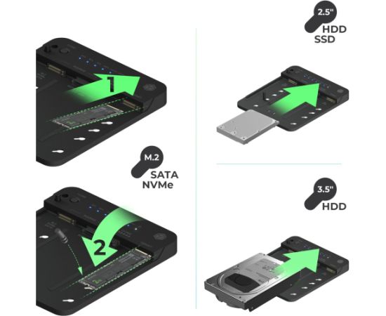 Raidsonic Icy Box IB-2913MCL-C31 (2.5""/3.5"" SATA, M.2 NVMe)