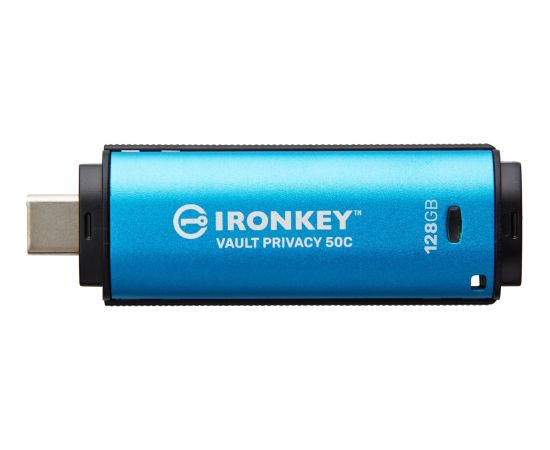 Kingston IronKey Vault Privacy 50 128 GB, USB stick (light blue/black, USB-C 3.2 Gen 1)