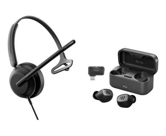 EPOS IMPACT 730T Bundle, Headset (Mono, Headband, incl. GTW 270 Series In-Ear Headphones)