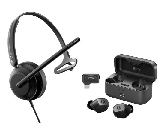 EPOS IMPACT 730 Bundle, Headset (Mono, Headband, incl. GTW 270 Series In-Ear Headphones)