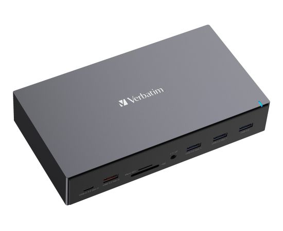 Verbatim USB-C Pro Docking Station CDS-17, 17 port, docking station (aluminium/black, HDMI, DP, RJ-45, USB-A, USB-C, SD, microSD, audio)