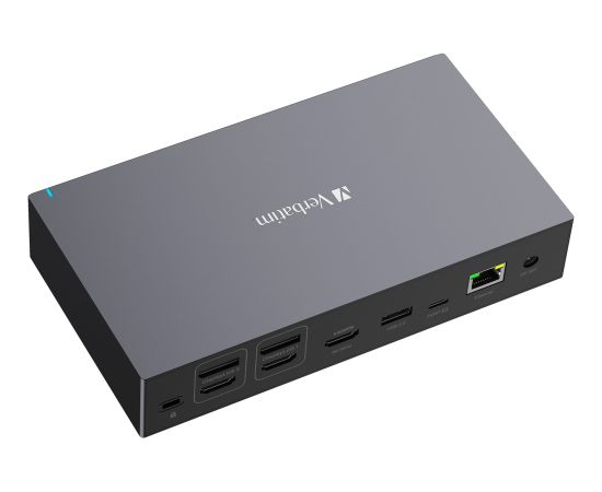 Verbatim USB-C Pro Docking Station CDS-17, 17 port, docking station (aluminium/black, HDMI, DP, RJ-45, USB-A, USB-C, SD, microSD, audio)