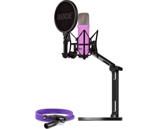 Rode Microphones NT1 Signature +XLR cable+Desktop Studio Arm, microphone (purple, bundle)