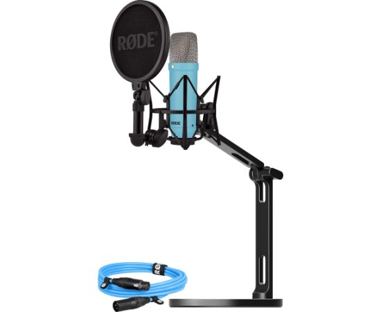 Rode Microphones NT1 Signature +XLR cable+Desktop Studio Arm, microphone (light blue, bundle)