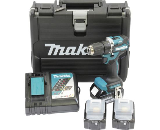 Makita Cordless Drill DDF487RFE3, 18Volt (blue/black, 3x Li-Ion battery 3.0Ah, case)