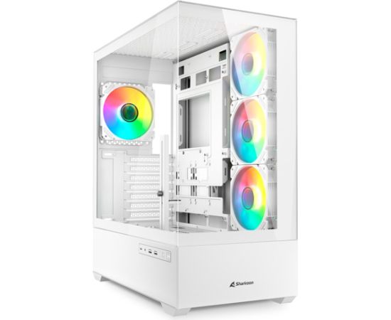 Sharkoon AK6 RGB , Tower case (white, Tempered Glass x 2)