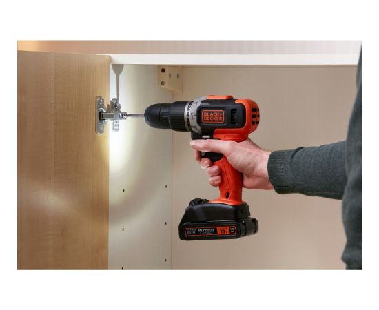 Black&decker BLACK+DECKER cordless impact drill BCKSB02, 18Volt (orange/black, Li-ion battery 1.5Ah, storage box, 62-piece accessory set)