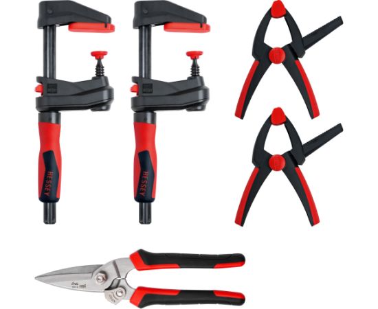 BESSEY clamp set DIY-SET1-A (5-piece, 4 clamps + tin snips)