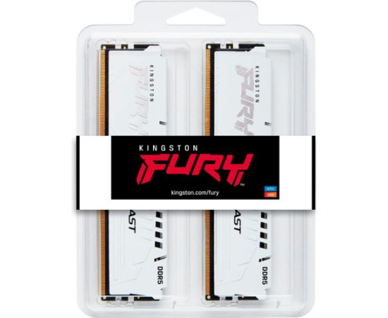 Kingston FURY DDR5 - 32GB - 6800 - CL - 34 (2x 16 GB) dual kit, memory (white, KF568C34BWEK2-32, FURY Beast, INTEL XMP, AMD EXPO)