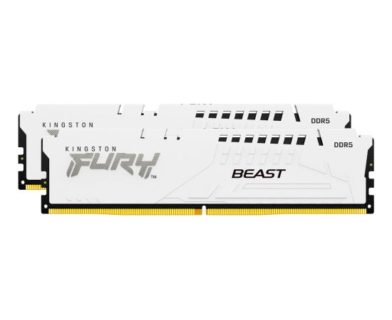 Kingston FURY DDR5 - 32GB - 6000 - CL - 30 (2x 16 GB) dual kit, memory (white, KF560C30BWK2-32, Fury Beast, INTEL XMP)