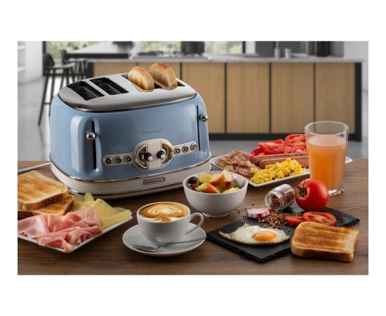 Ariete Vintage 4-slot toaster 156 (light blue, 1,600 watts, for 4 slices of toast)
