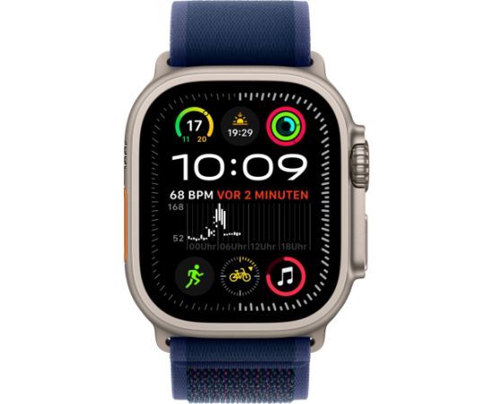 Apple Watch Ultra 2, Smartwatch (grey, 49 mm, Trail Loop blue S/M, titanium case, cellular)
