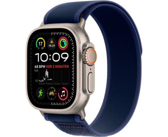 Apple Watch Ultra 2, Smartwatch (grey, 49 mm, Trail Loop blue S/M, titanium case, cellular)