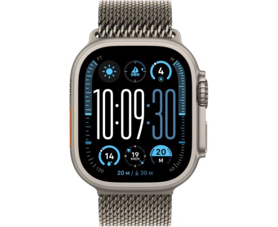 Apple Watch Ultra 2, Smartwatch (grey, 49 mm, Milanese strap titanium natural, titanium case, cellular)