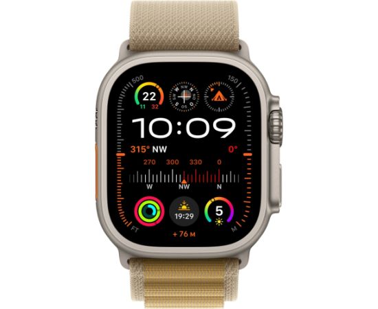 Apple Watch Ultra 2, Smartwatch (grey, 49 mm, Alpine Loop Almond, Titanium Case, cellular)