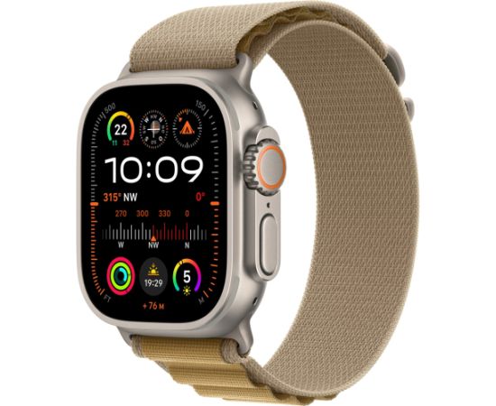 Apple Watch Ultra 2, Smartwatch (grey, 49 mm, Alpine Loop Almond, Titanium Case, cellular)