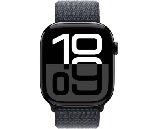 Apple Watch Series 10, Smartwatch (black (glossy), aluminum, 46 mm, Sport Look Ink)