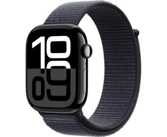 Apple Watch Series 10, Smartwatch (black (glossy), aluminum, 46 mm, Sport Look Ink)