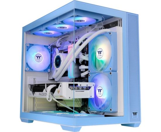 Thermaltake View 380 TG ARGB, Tower Case (Light Blue, Tempered Glass x 2)