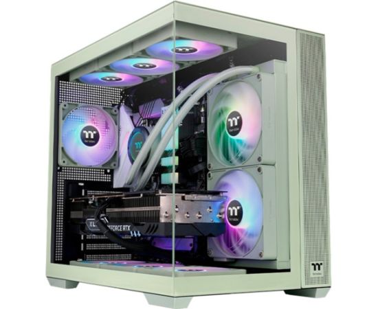 Thermaltake View 380 TG ARGB, Tower Case (Light Green, Tempered Glass x 2)