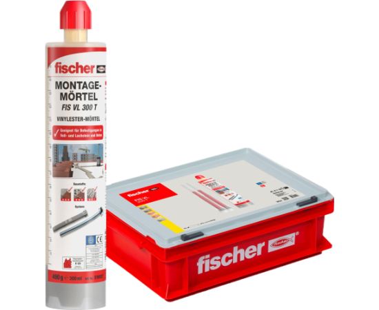 fischer Advantage Box Injection Mortar FIS VL 300 T HWK K (grey, 10 cartridges with 300ml each, in a case)